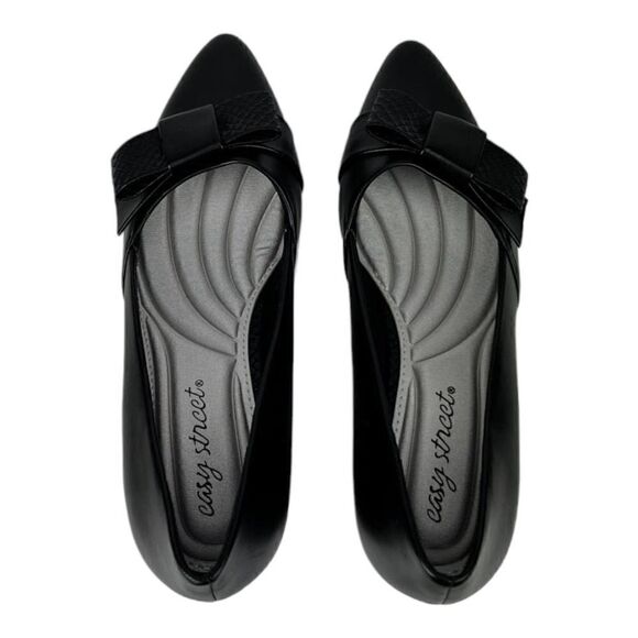 New Easy Street Women Black Shoes Pointed toe Slip-on Heels Pumps US 6.5 - Picture 5 of 10